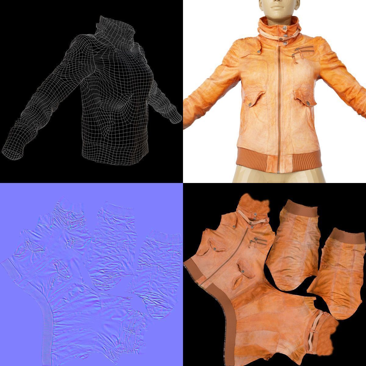 80 Vintage 90s and Rock Clothing Items Fashion collection Women Low-poly 3D model_132