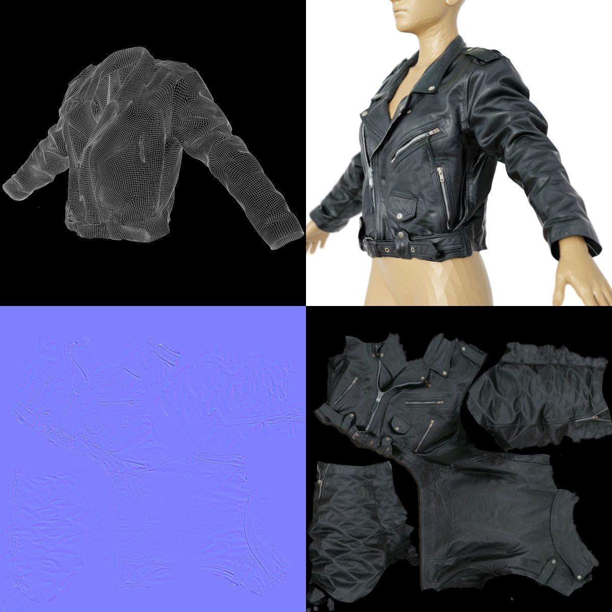 80 Vintage 90s and Rock Clothing Items Fashion collection Women Low-poly 3D model_136