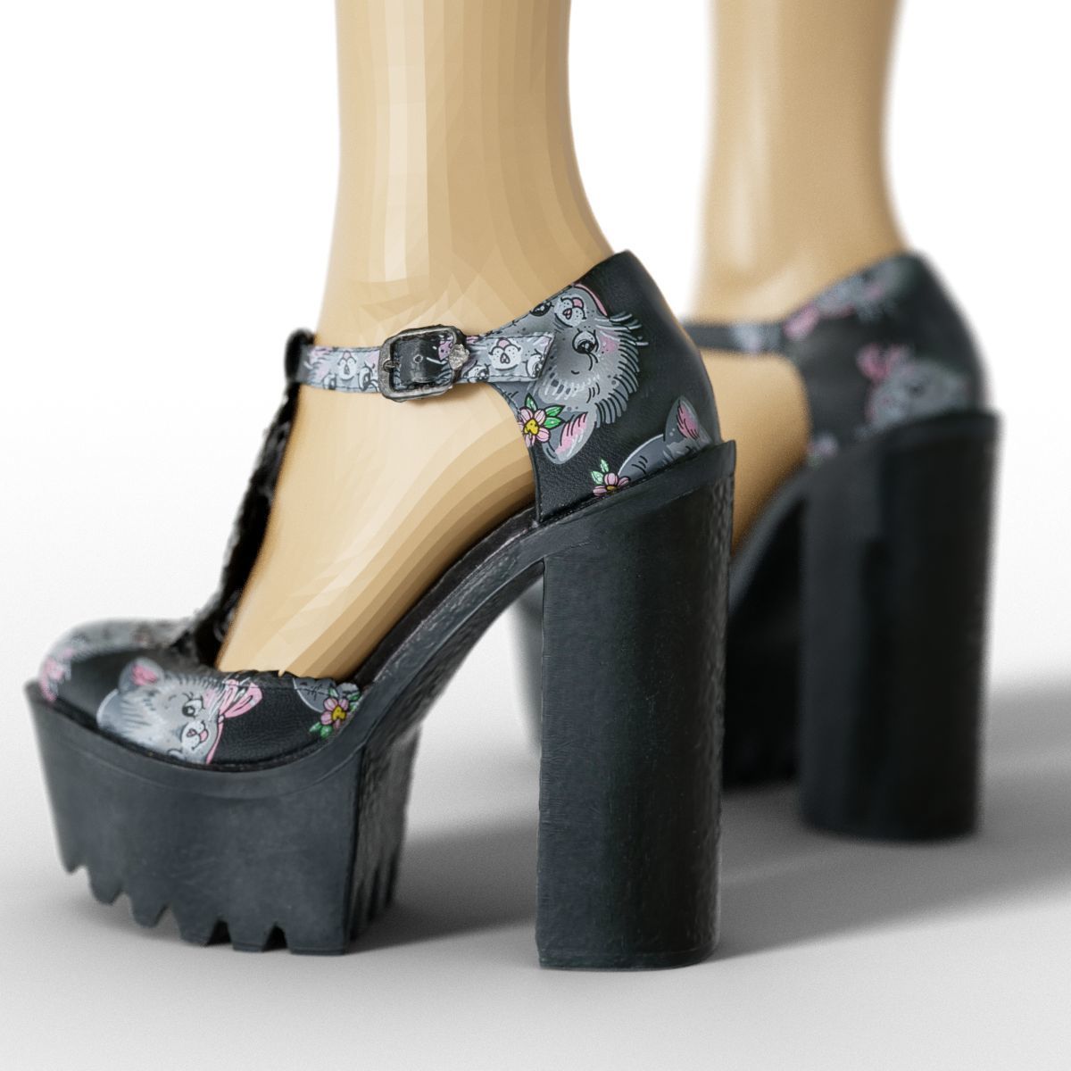 80 Vintage 90s and Rock Clothing Items Fashion collection Women Low-poly 3D model_59