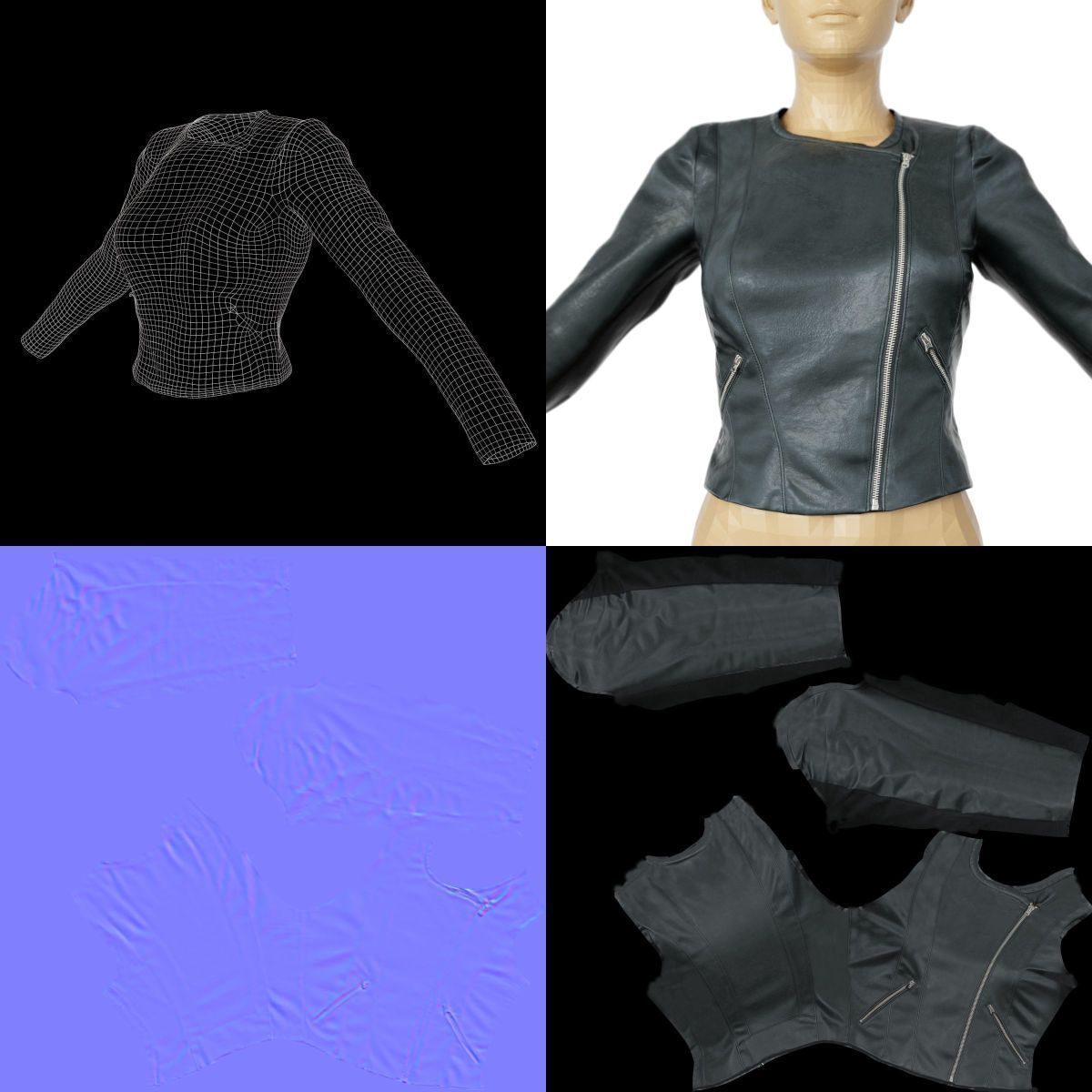 80 Vintage 90s and Rock Clothing Items Fashion collection Women Low-poly 3D model_122