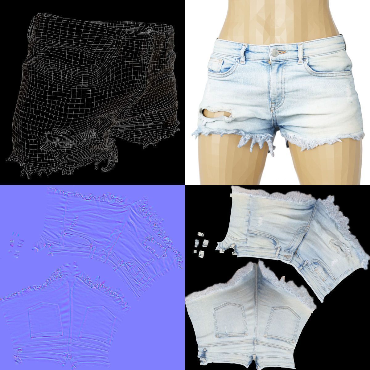 80 Vintage 90s and Rock Clothing Items Fashion collection Women Low-poly 3D model_133
