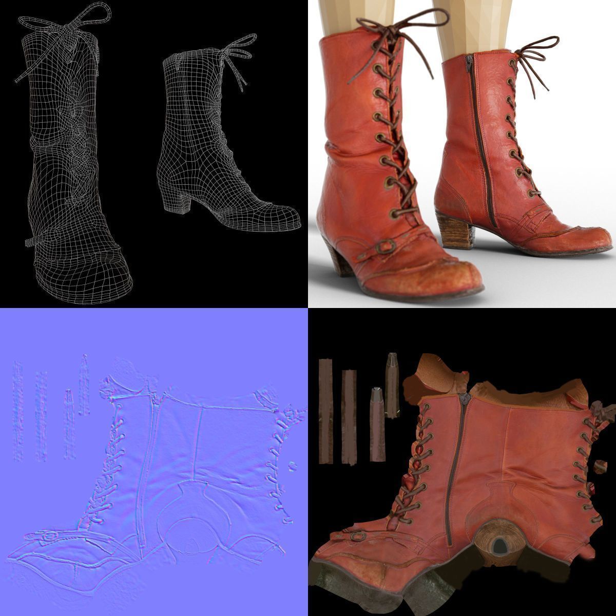 80 Vintage 90s and Rock Clothing Items Fashion collection Women Low-poly 3D model_117