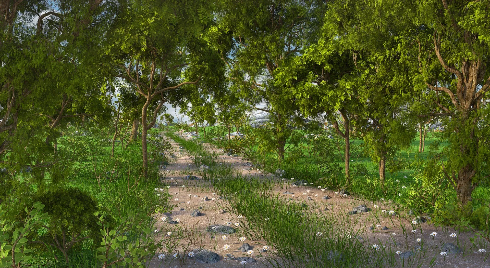 Forest Green Path 3D model