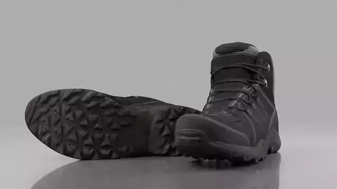 Hiking boots Low-poly 3D model