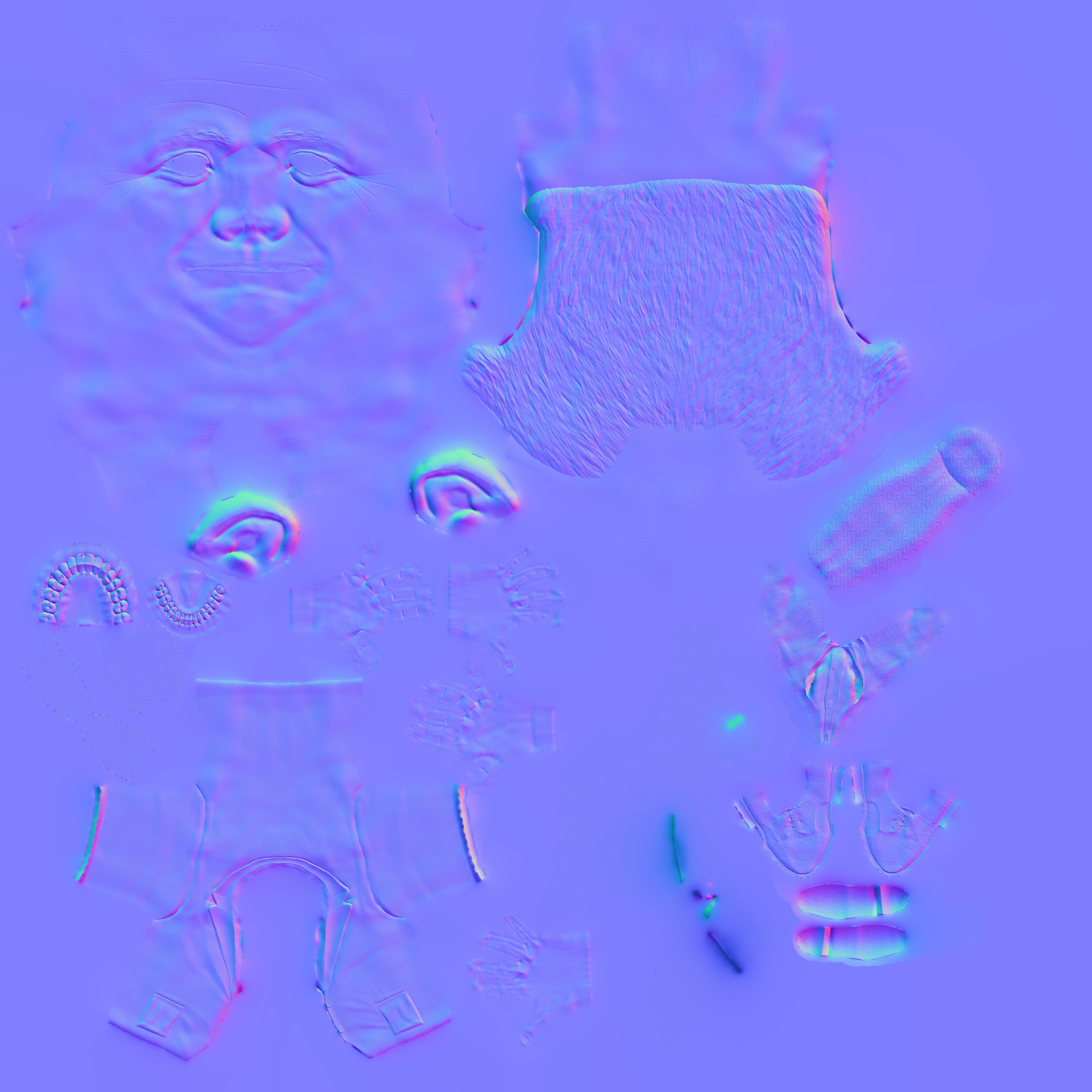 Dick Chaney caricature rigged animated low poly game ready pbr Low-poly 3D model_16