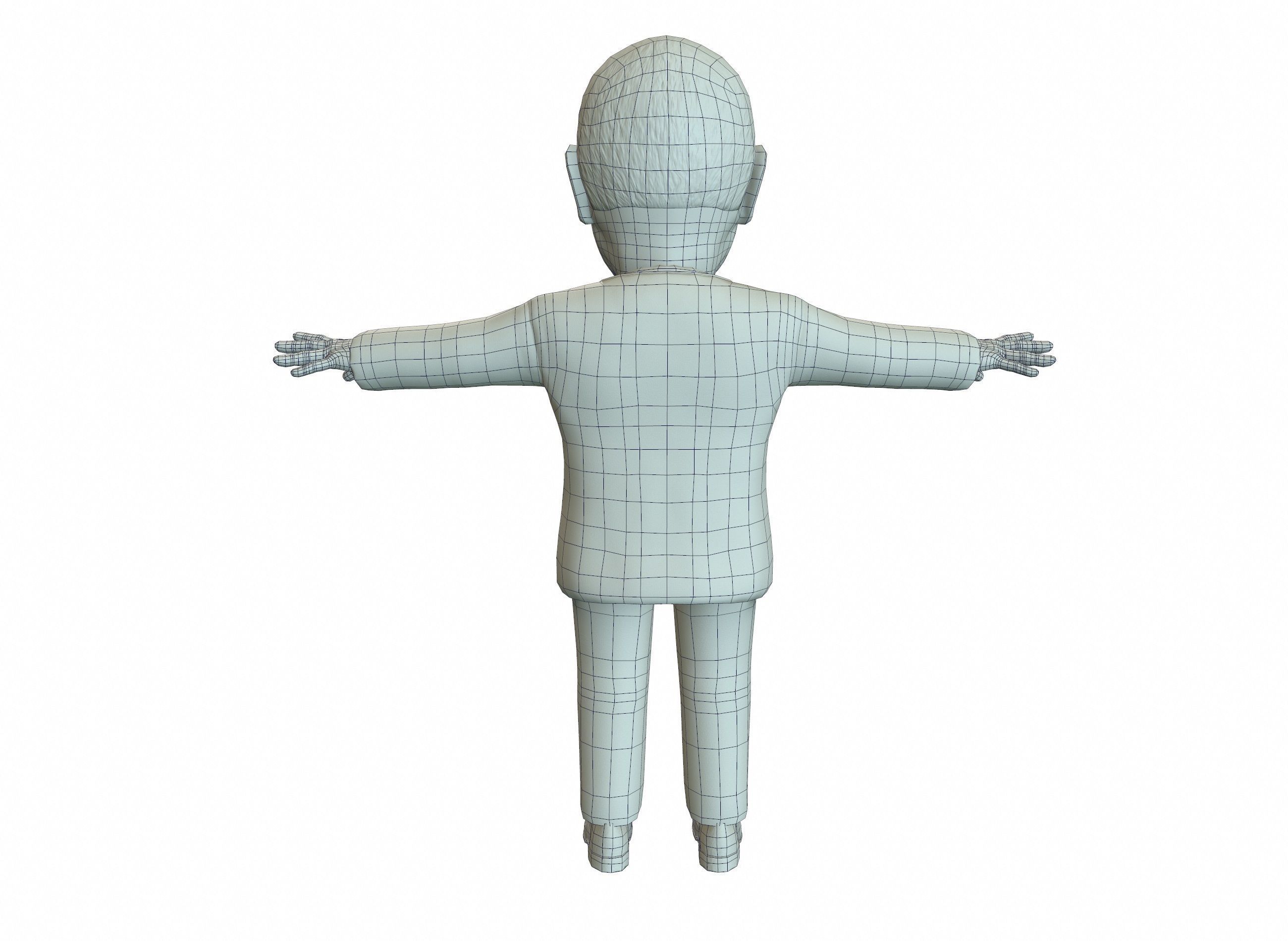 Dick Chaney caricature rigged animated low poly game ready pbr Low-poly 3D model_14