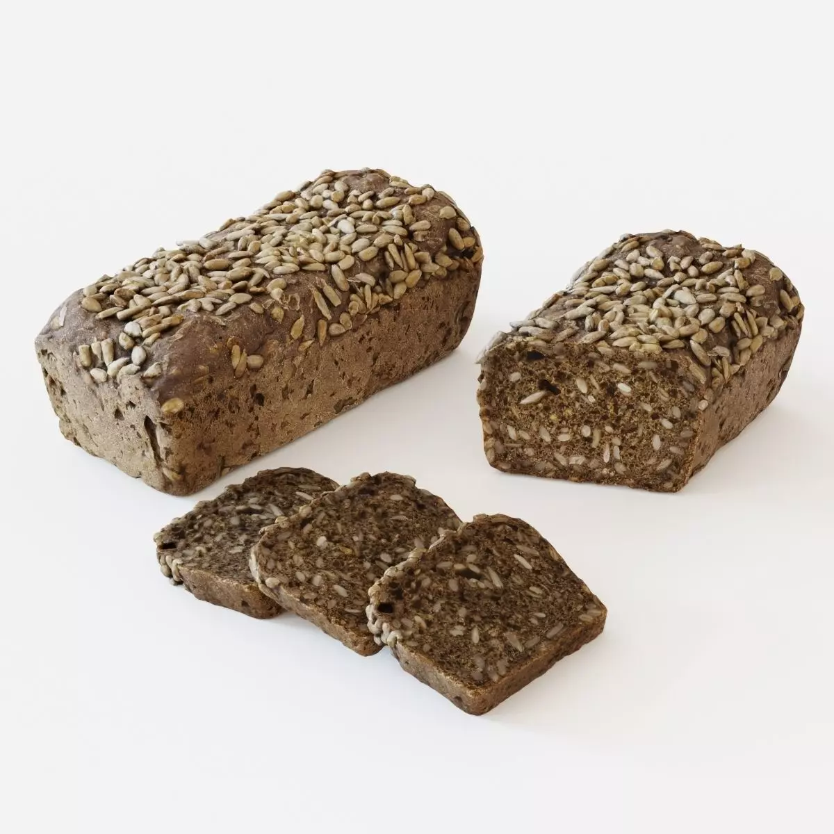 Seeded bread 3D model_0