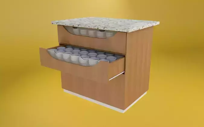 MDF Cabinet with 2 drawers