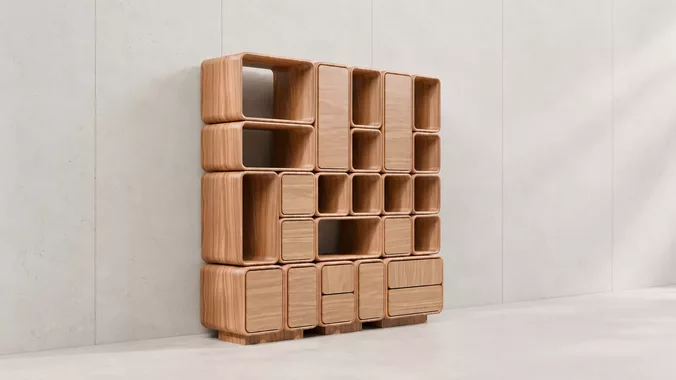 Modern Modular Cube Bookcase 3D Model