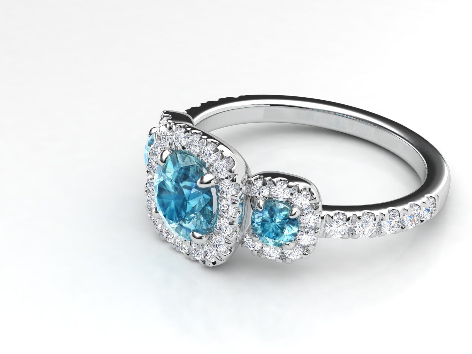 ZLR0125 topaz and diamond ring 3D print model_2