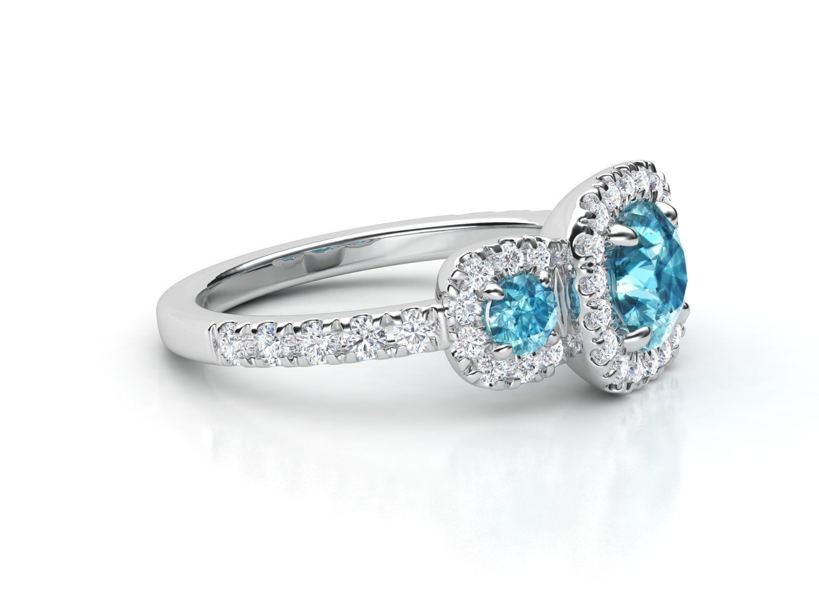 ZLR0125 topaz and diamond ring 3D print model_1