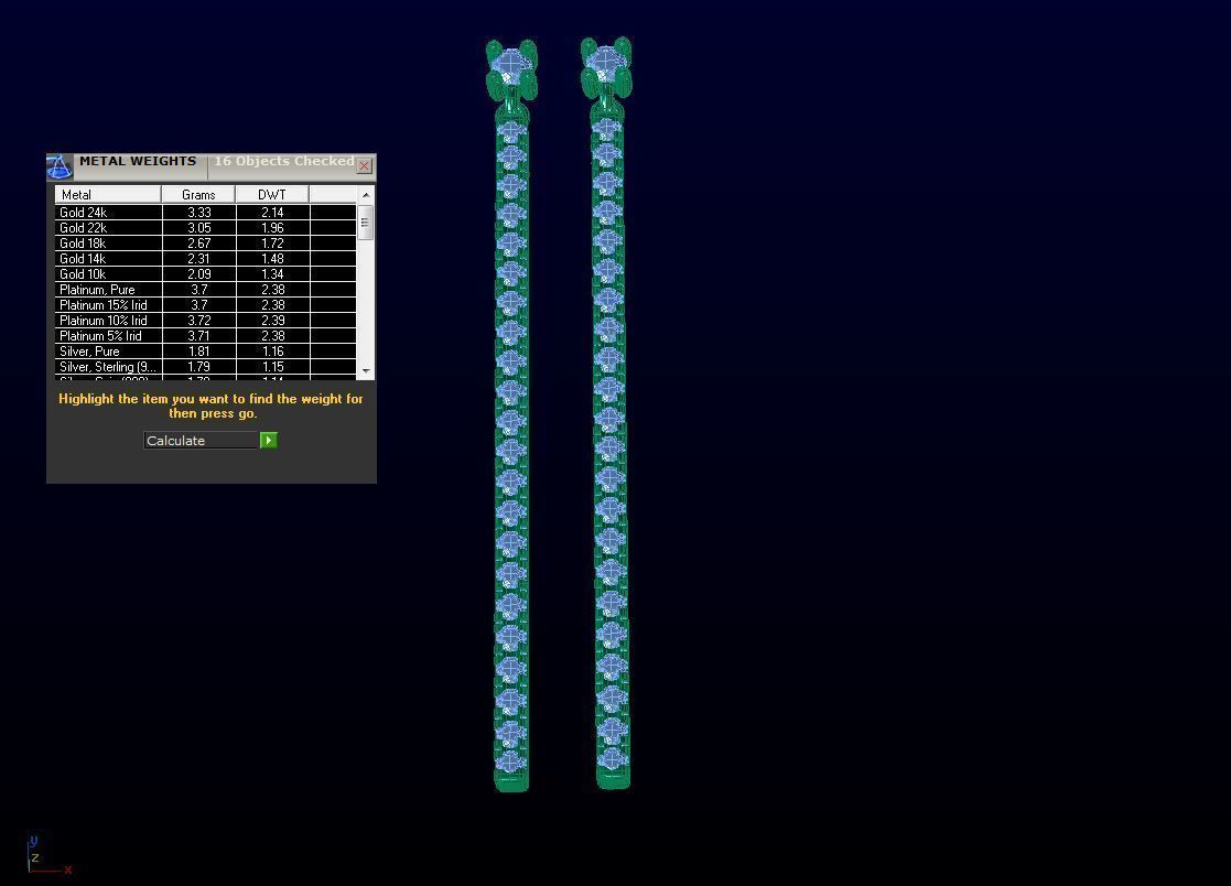 ZSET01 diamond ring and earring set 3D print model_4