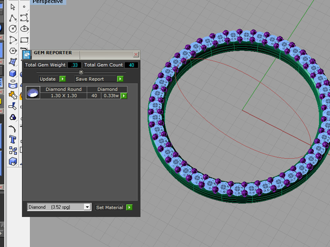 ZSET01 diamond ring and earring set 3D print model_8