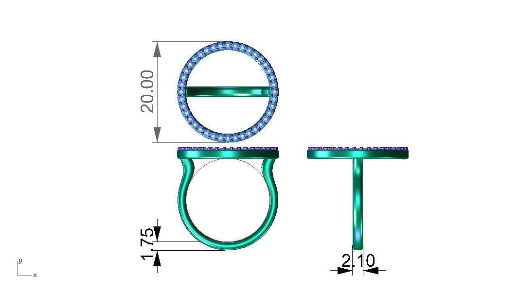 ZSET01 diamond ring and earring set 3D print model_9