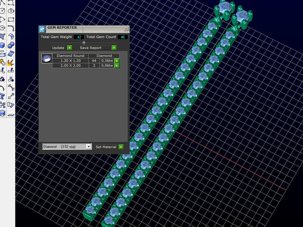 ZSET01 diamond ring and earring set 3D print model_10