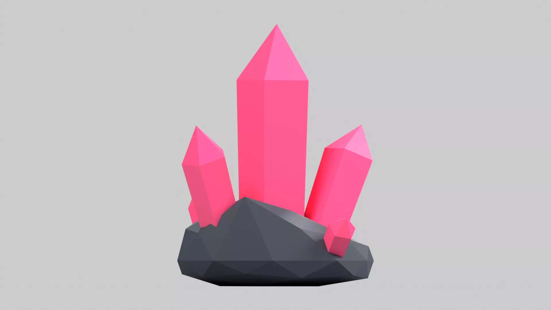 Stylized Crystal Rock Low-poly 3D model