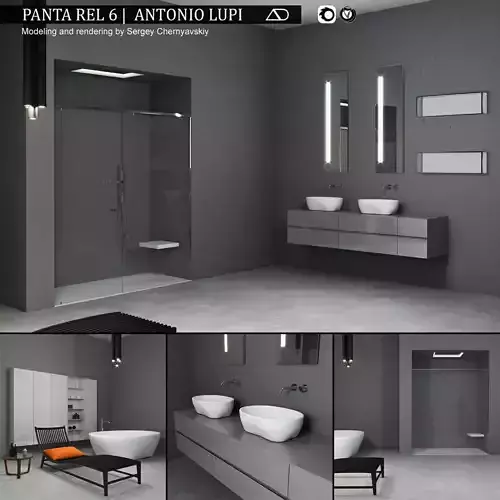 Bathroom furniture set Panta Rel 6 3D model