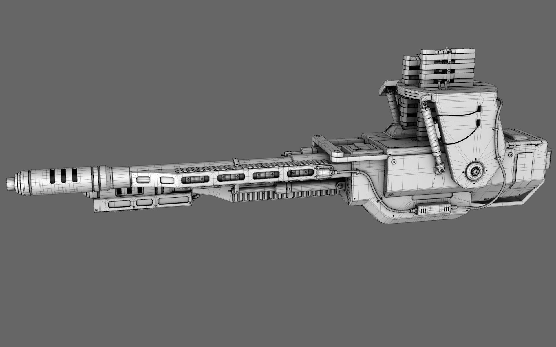 Sci-Fi Chain Gun Turret 3D model_6