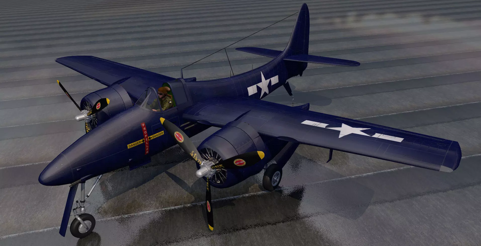 Grumman F7F-1 Tigercat 3D model_0
