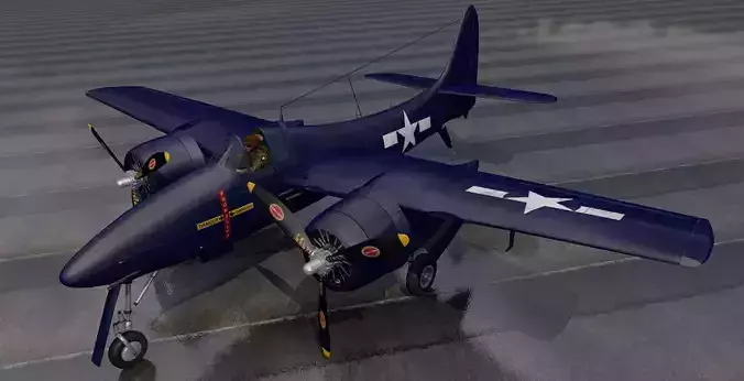 Grumman F7F-1 Tigercat 3D model