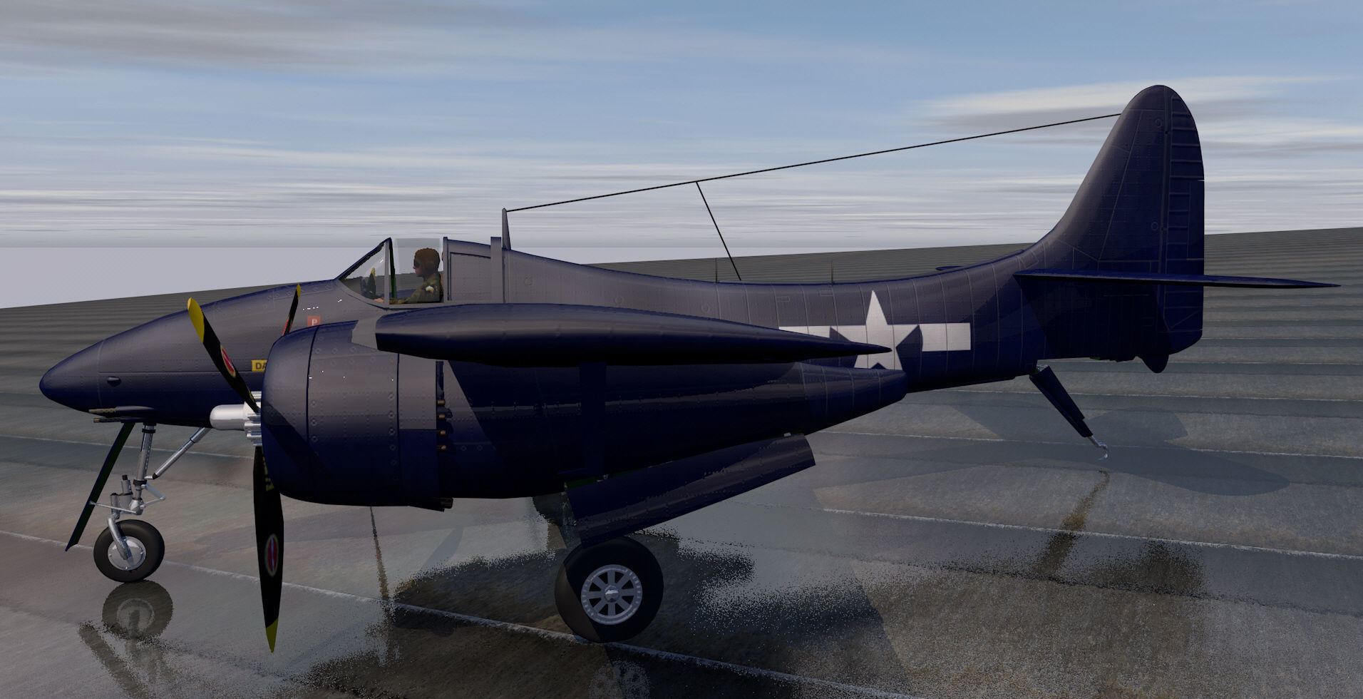 Grumman F7F-1 Tigercat 3D model_9
