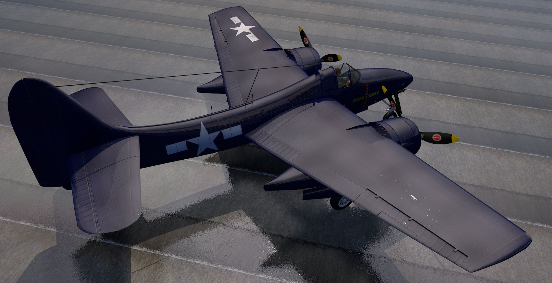 Grumman F7F-1 Tigercat 3D model_8