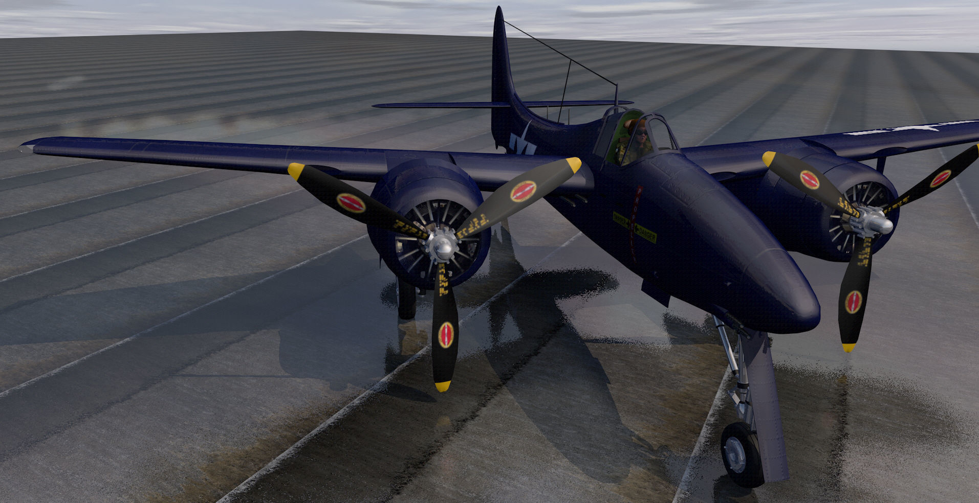 Grumman F7F-1 Tigercat 3D model_7