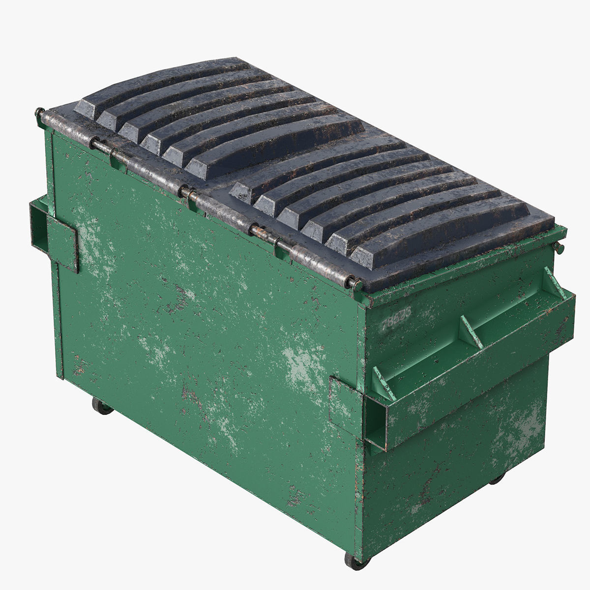 Dumpster garbage can on wheels 3D model_4