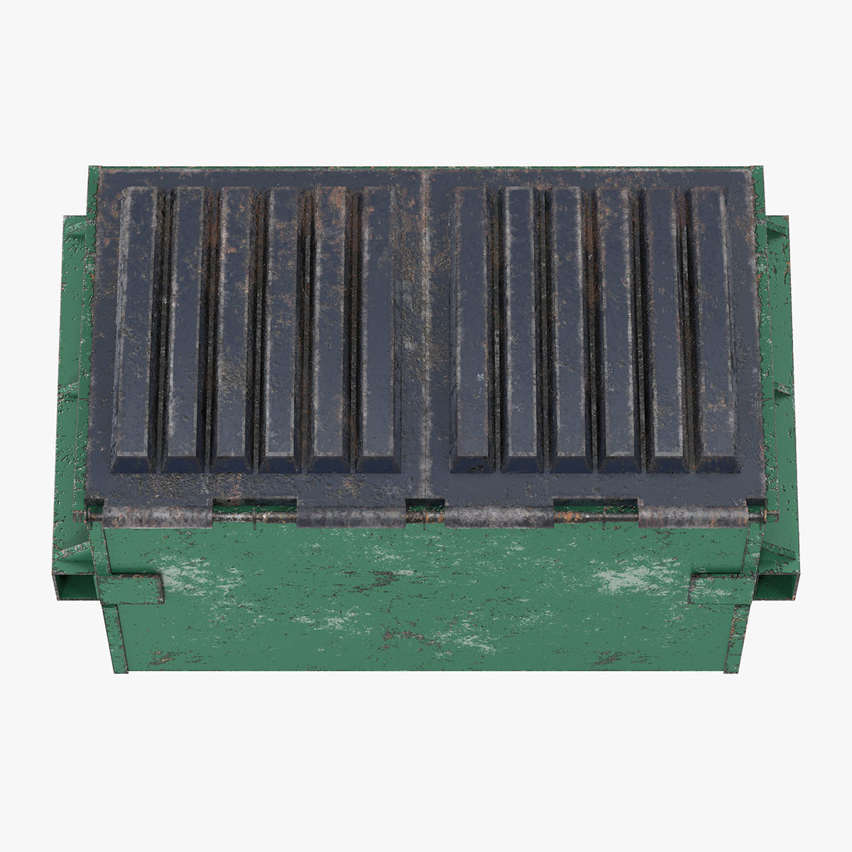 Dumpster garbage can on wheels 3D model_16