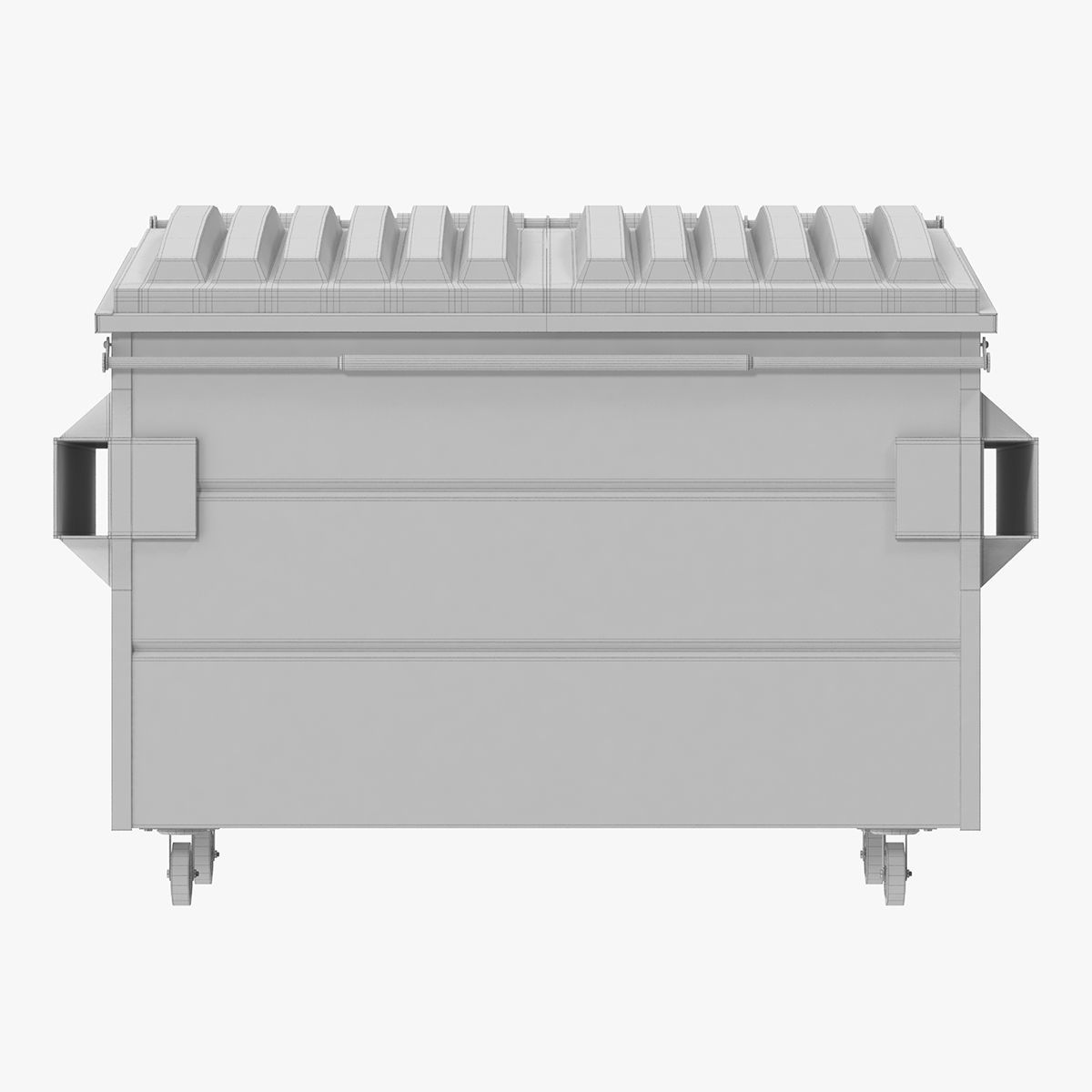 Dumpster garbage can on wheels 3D model_21
