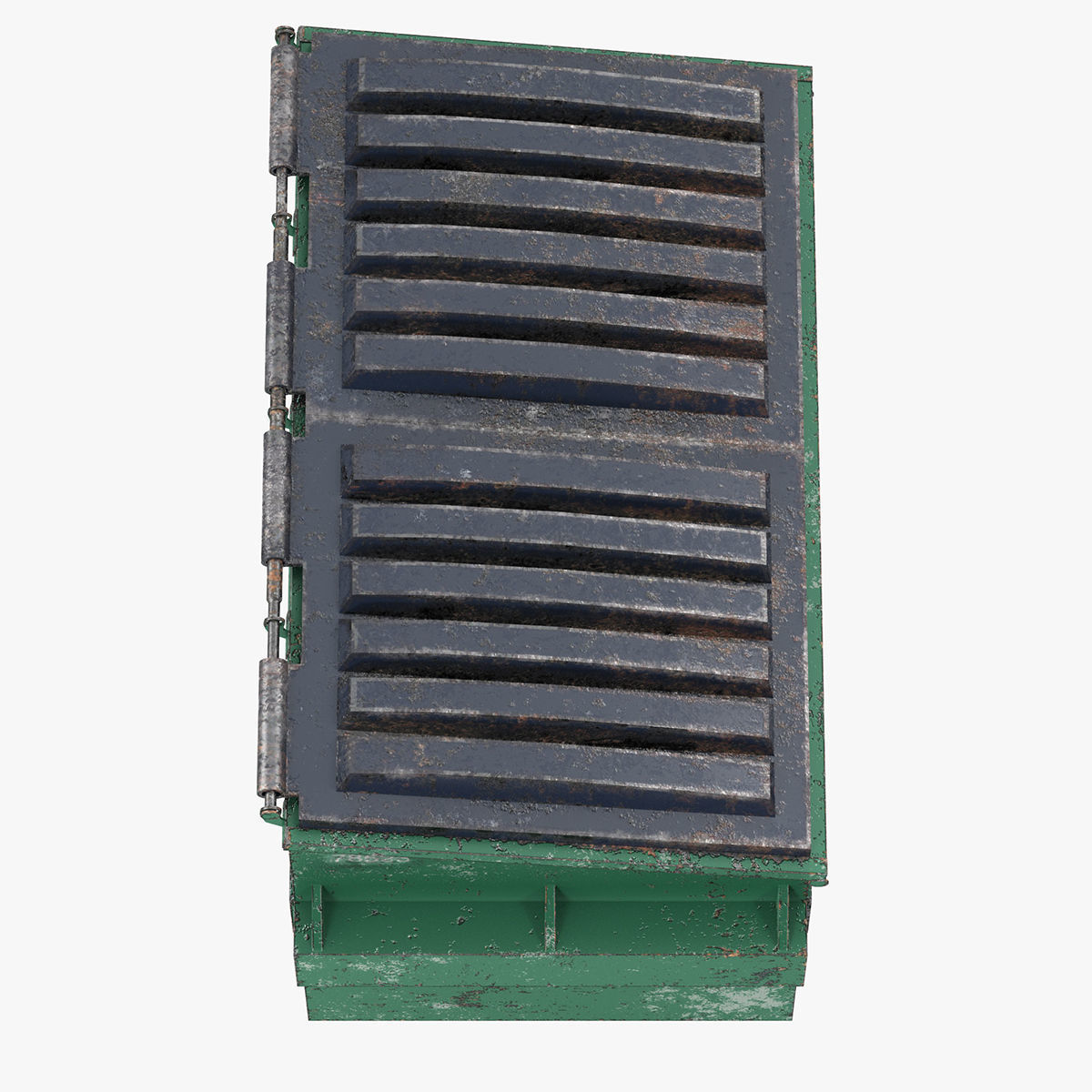 Dumpster garbage can on wheels 3D model_17