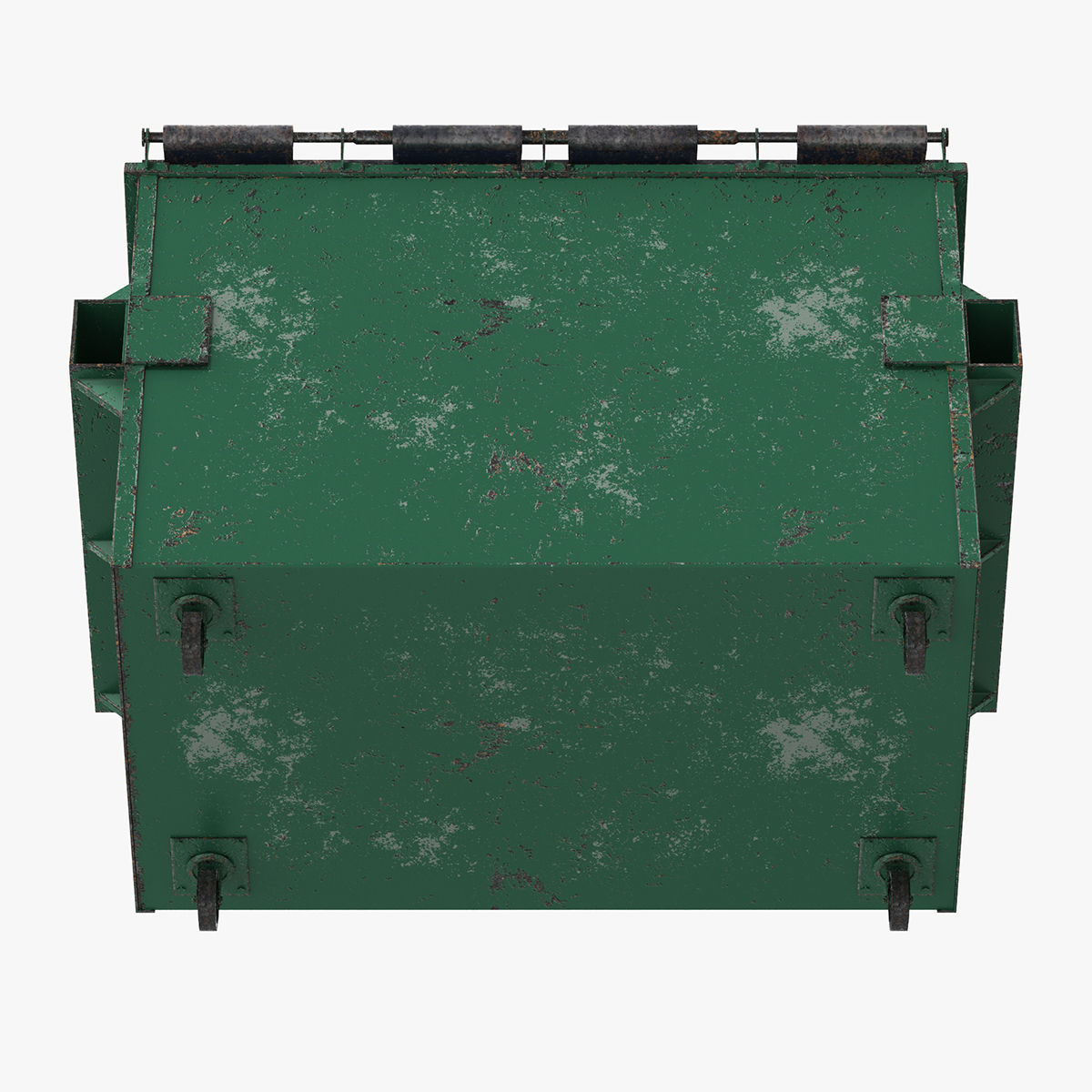 Dumpster garbage can on wheels 3D model_8