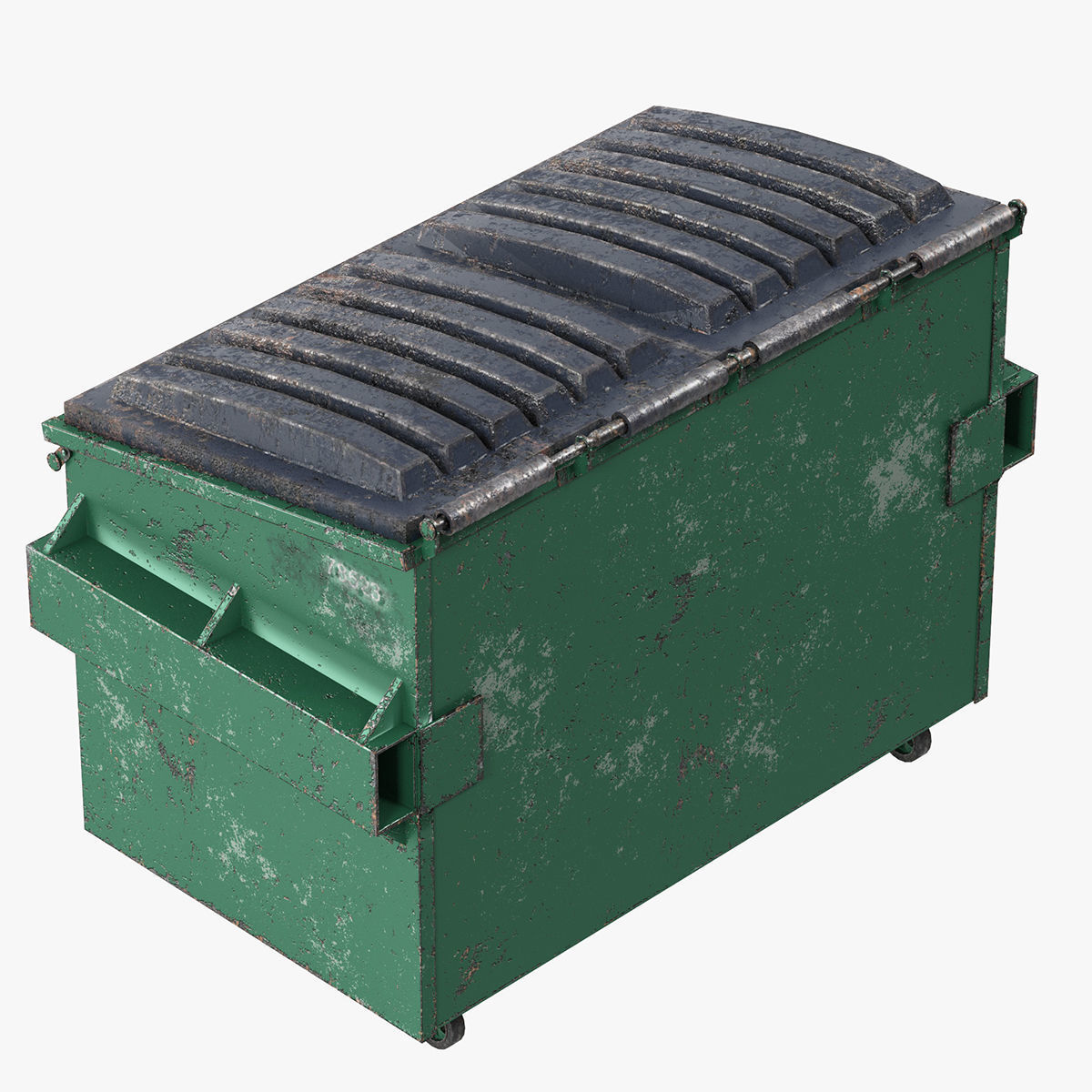 Dumpster garbage can on wheels 3D model_3