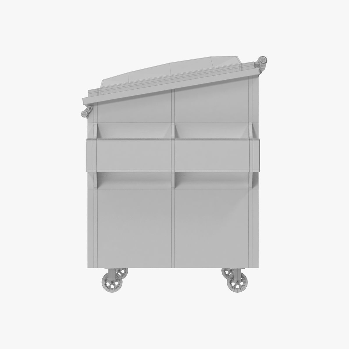 Dumpster garbage can on wheels 3D model_19