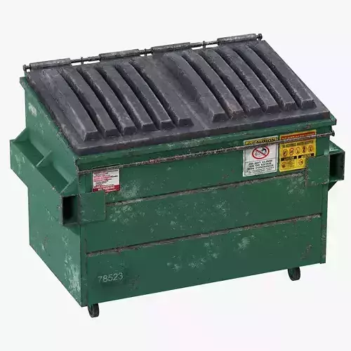 Dumpster garbage can on wheels 3D model