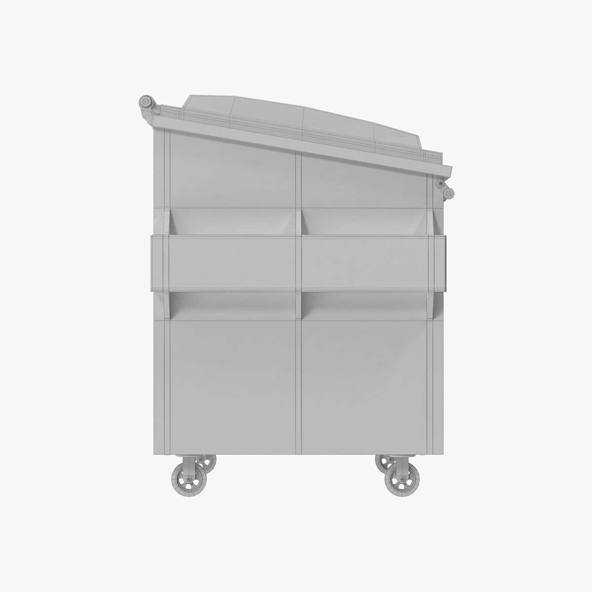 Dumpster garbage can on wheels 3D model_18