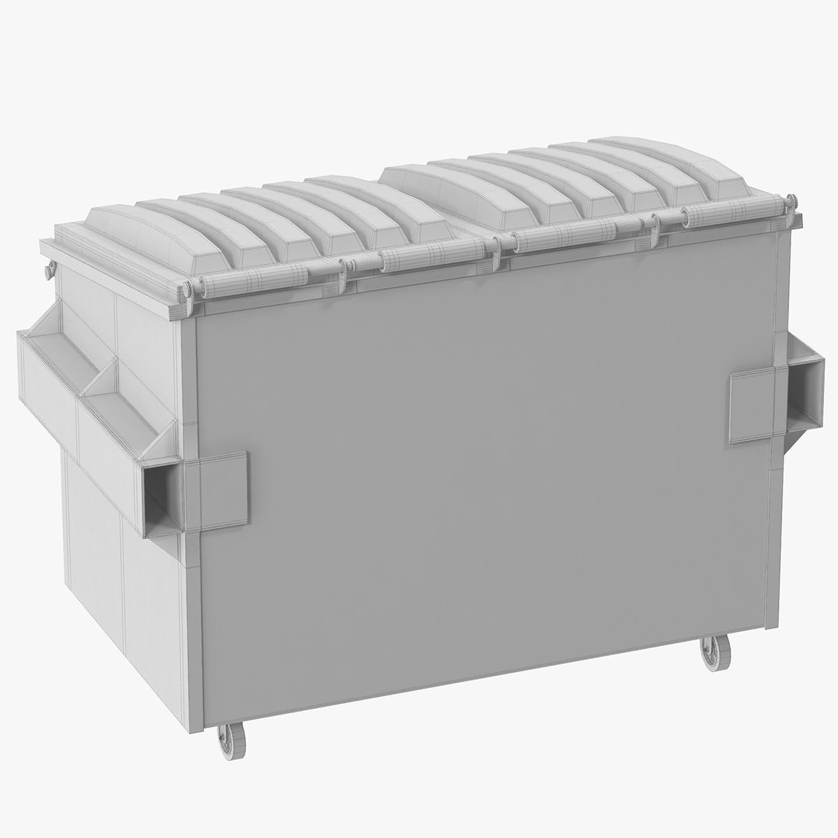 Dumpster garbage can on wheels 3D model_22