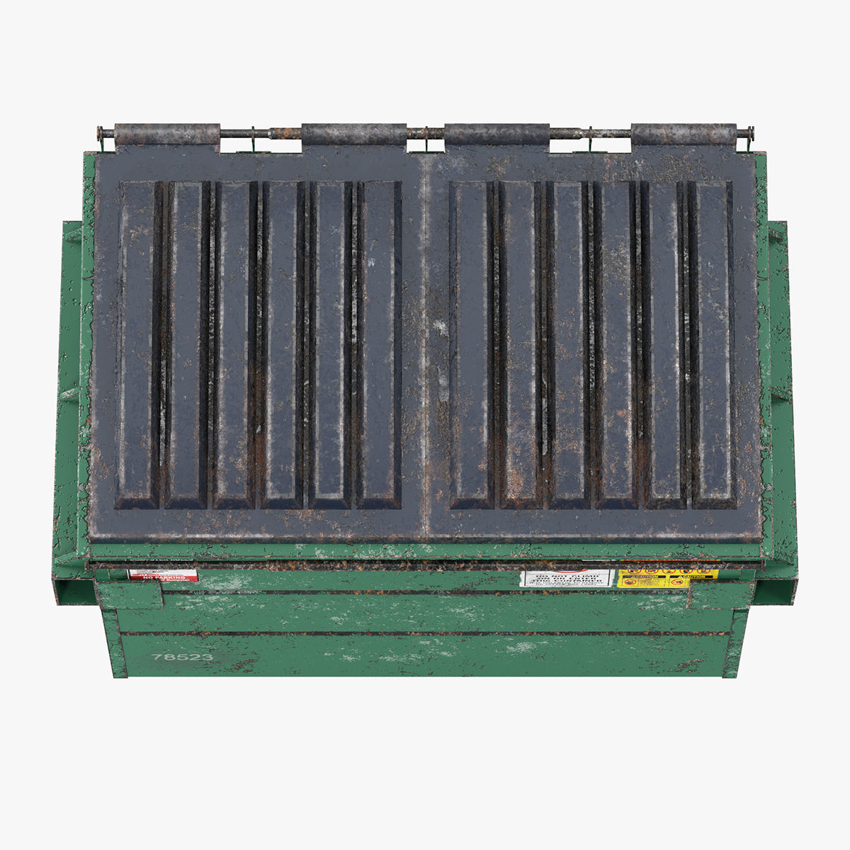 Dumpster garbage can on wheels 3D model_12