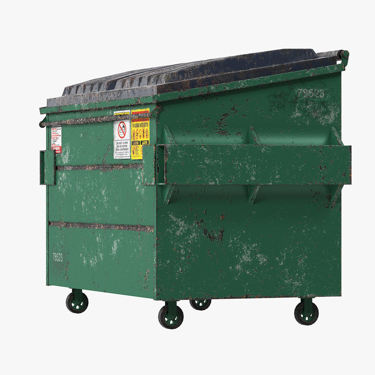 Dumpster garbage can on wheels 3D model_6