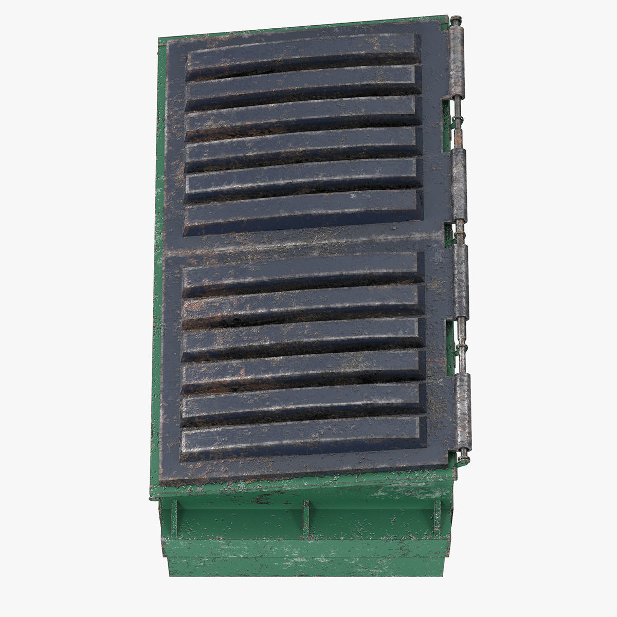 Dumpster garbage can on wheels 3D model_15