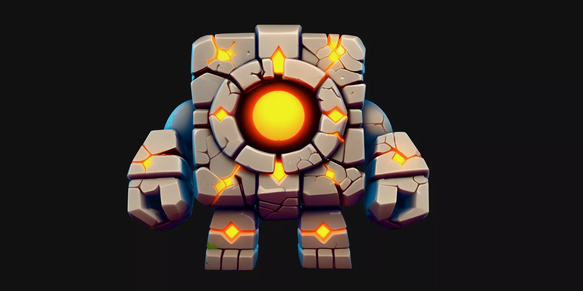 Lava Stone Golem 3D print model