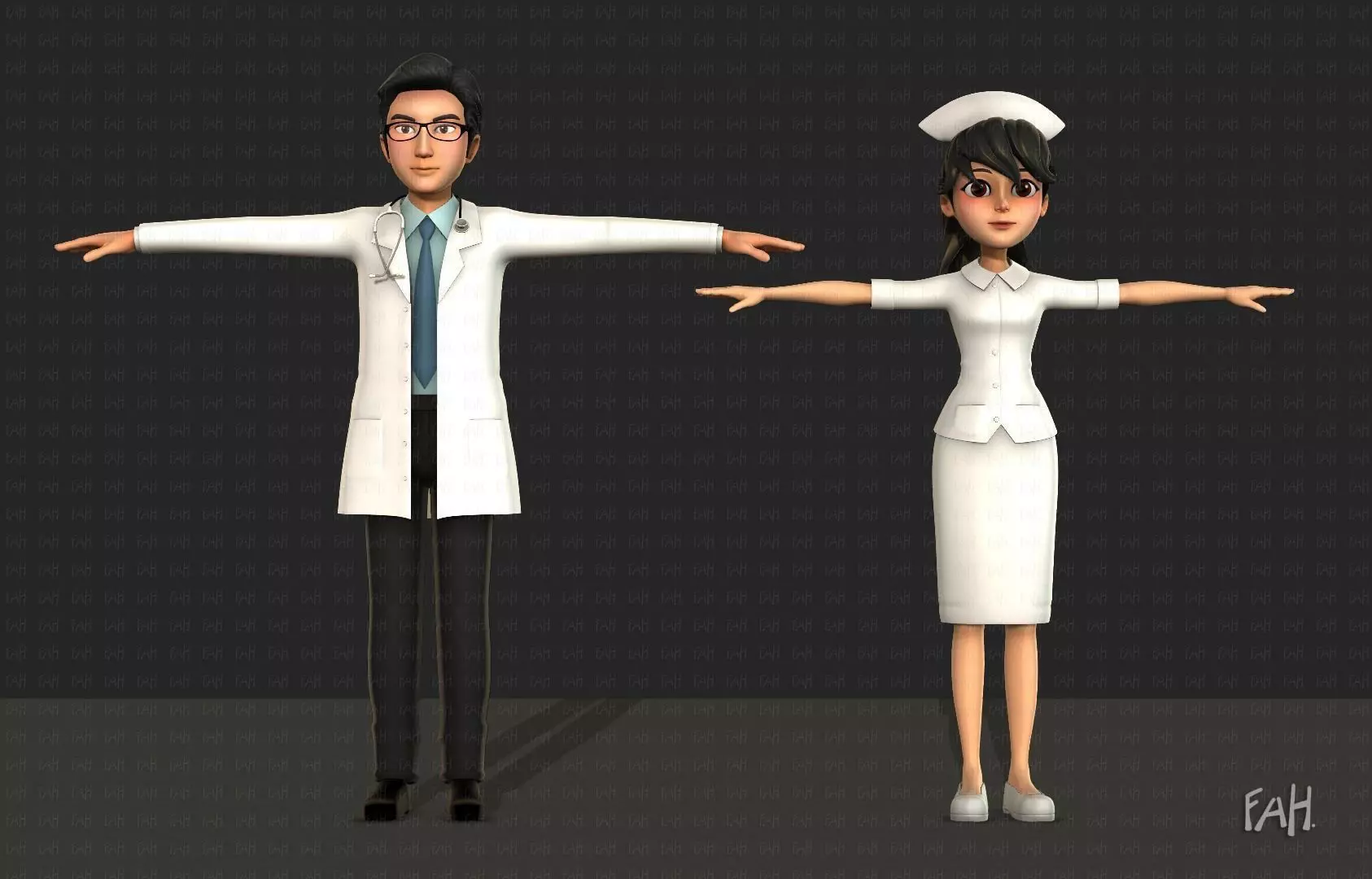 Doctor and Nurse  3D model_0