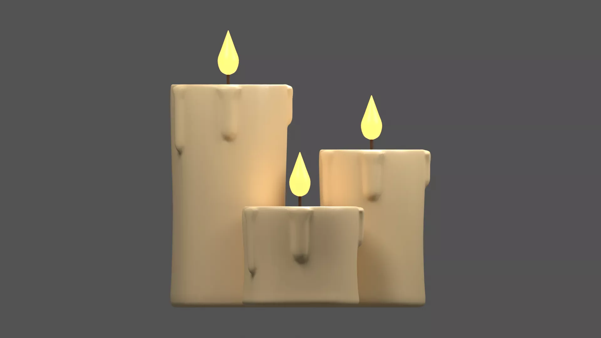 Candle Pack Low-poly 3D model