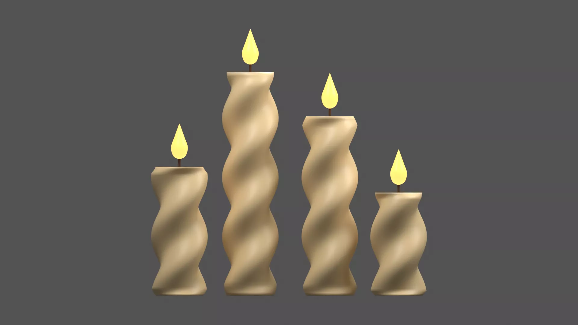 Candle Pack Low-poly 3D model