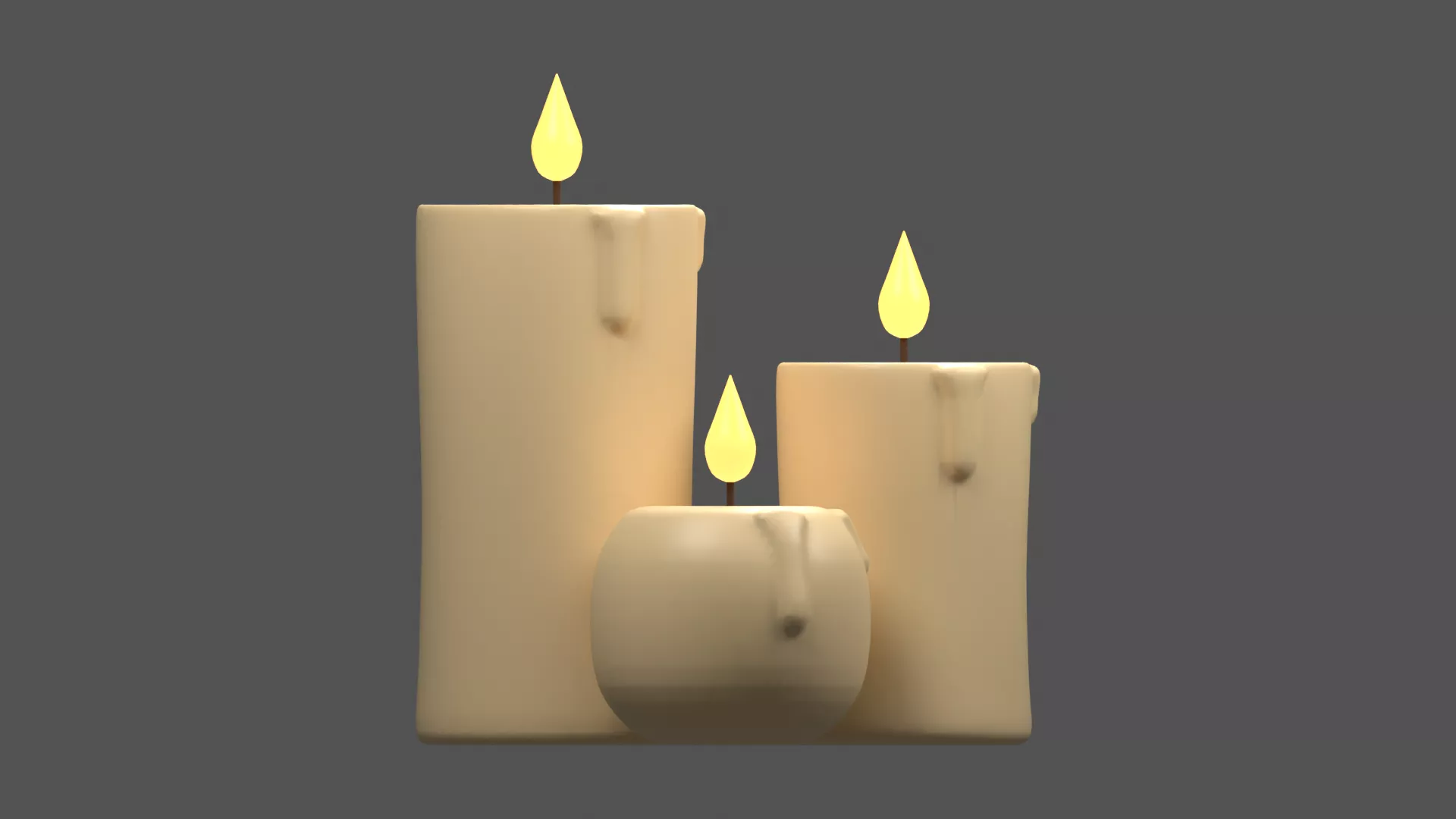Candle Pack Low-poly 3D model