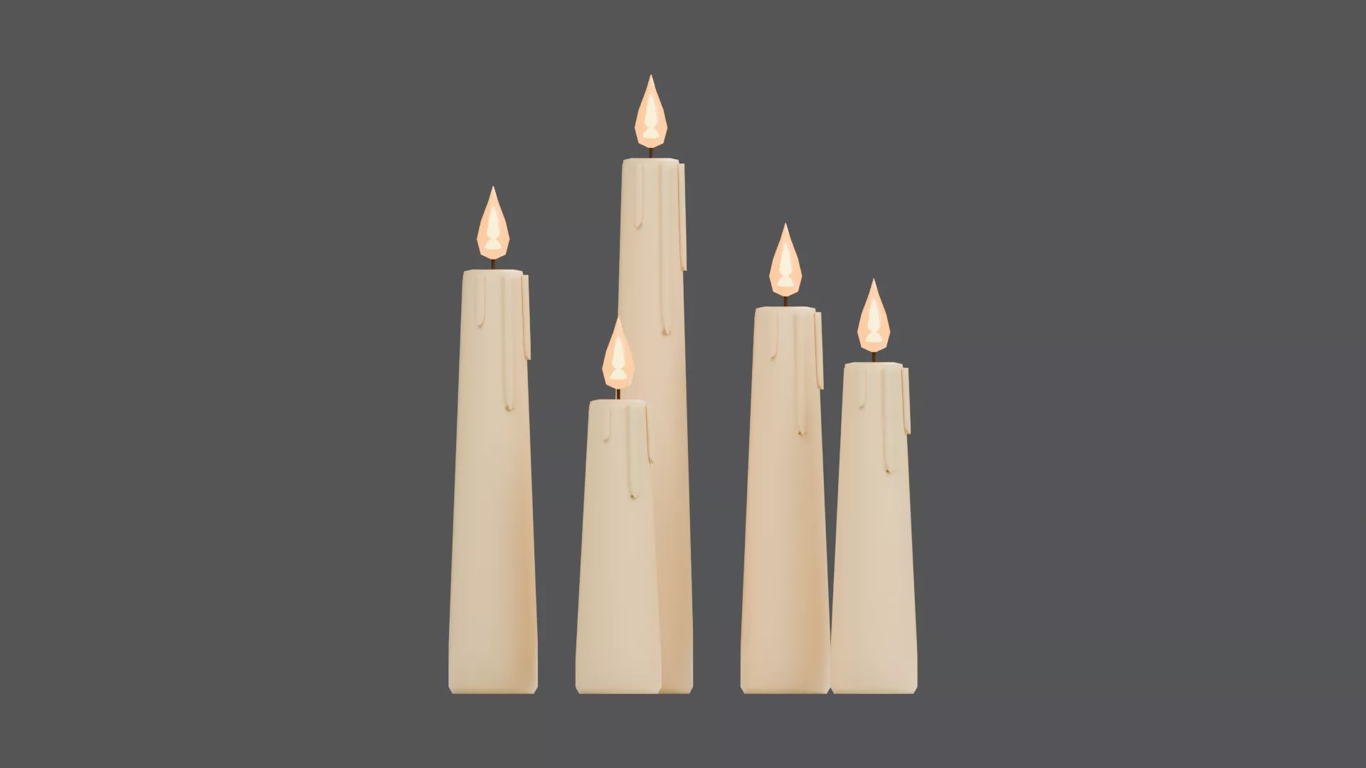 Candle Pack Low-poly 3D model