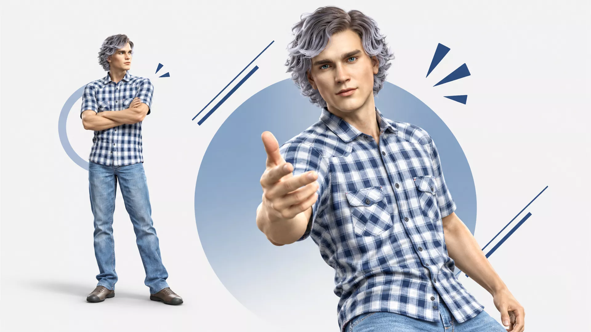 Handsome Male character 3D model