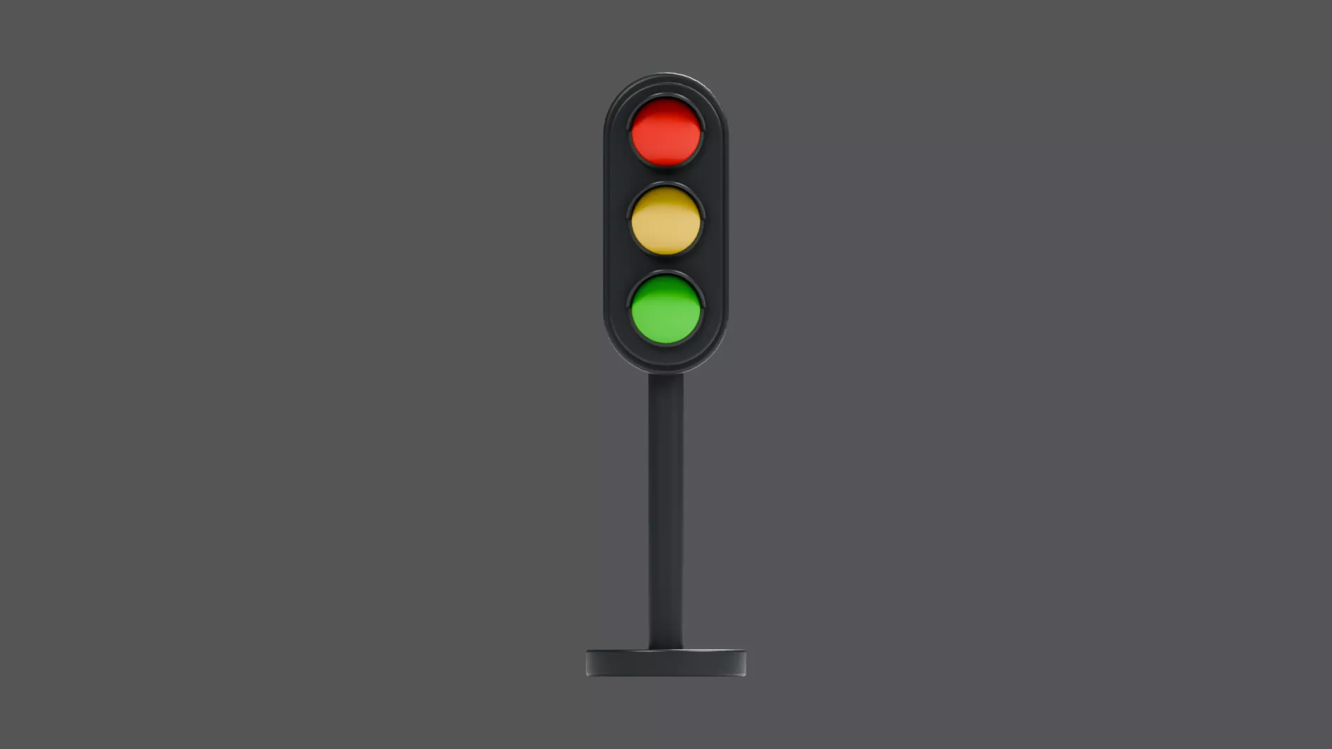 Cartoon Traffic Light Low-poly 3D model