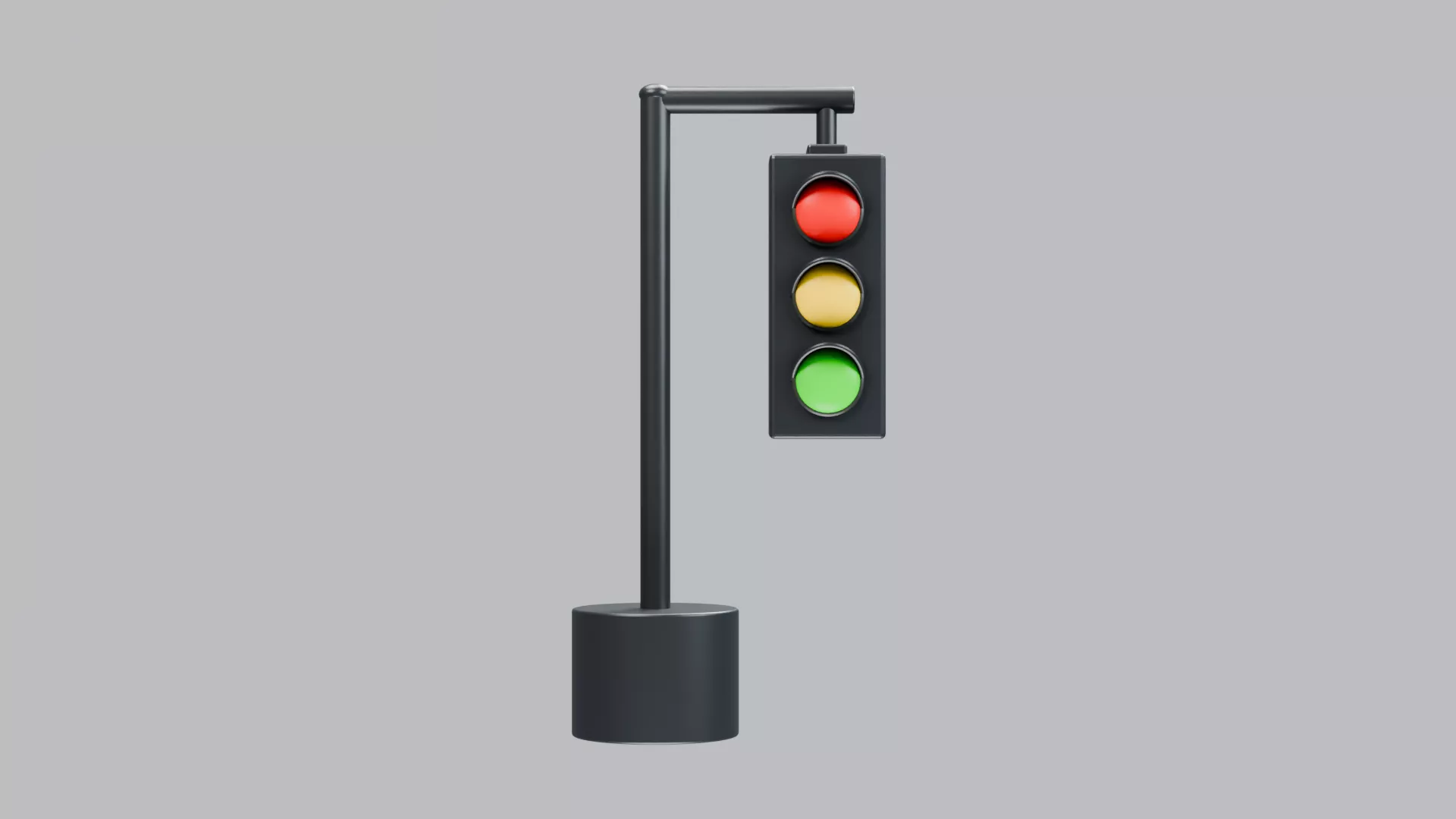 Cartoon Traffic Light Low-poly 3D model