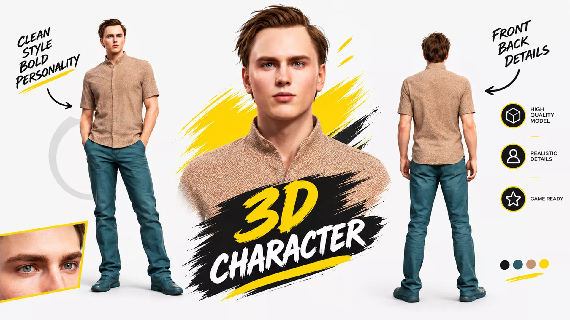 Ultra Detailed Human Man Character 3D model